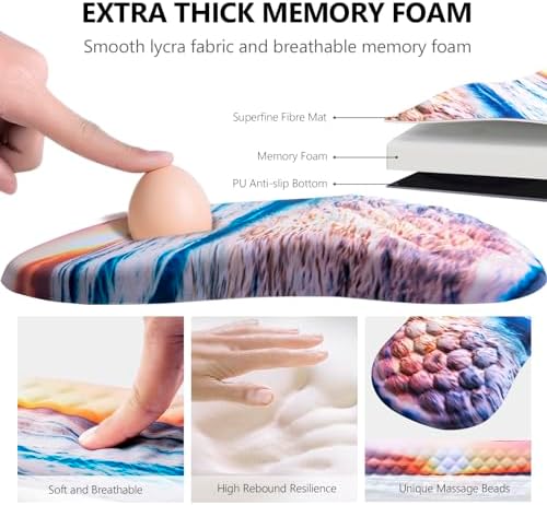 Ergonomic Mouse Pad with Wrist Support and Keyboard Wrist Rest Set