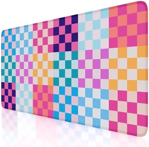 iCasso Desk Matt for Desktop, Cute Desk Pad Mat, Colour Checkered
