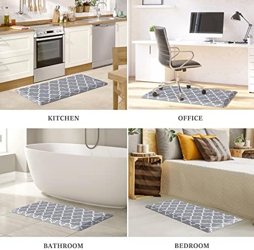 WISELIFE Kitchen Runner Rugs Anti-Fatigue mats, 17.3" x 39", 4/5 Inch, Grey