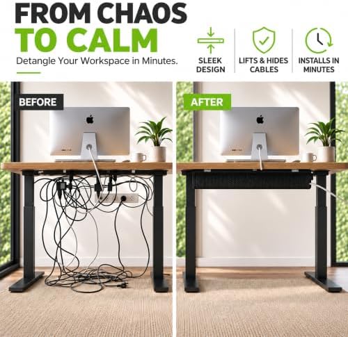 Mesh Cable Management Tray Under Desk Cord Organizer - 38"