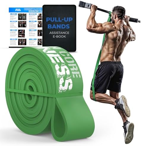Pull Up Assistance Resistance Bands - Long Loop Power Bands for Men and Women - Strength Power Flexibility Training at Home & Gym - Ebooks & Workout Chart Included by Iron Core Fitness