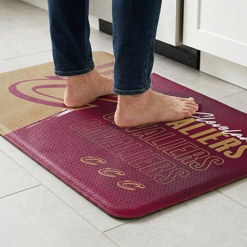 Northwest NBA Cleveland Cavaliers Embossed Anti-Fatigue Mat, Cushioned Kitchen Floor Rug, Non-Slip PVC Standing Comfort, 18 x 30 in