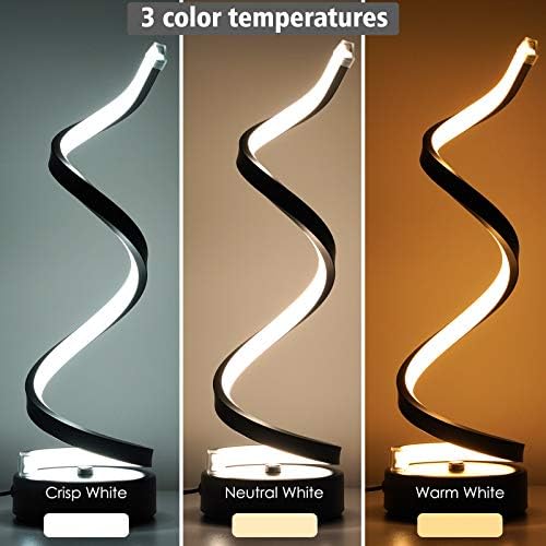 NUÜR Table Lamps for Living Room Set of 2, Black Dimmable LED Lamp, Small Bedside Lamps, Nightstand Lamp for Bedroom Office Home Living Room