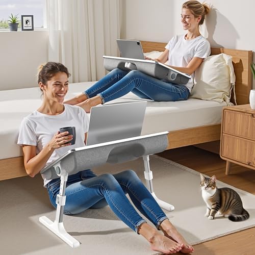 FoldWise 2-in-1 Bed & Lap Desk with Soft Cushion, Adjustable Height & Angle