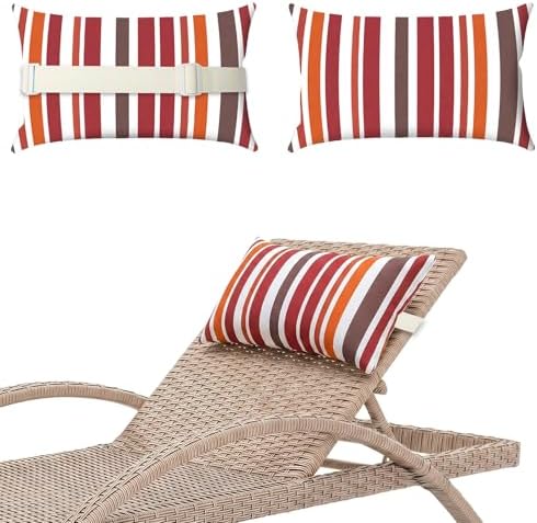 Chaise Lounge Head Pillow Oudoor Patio Pillow with Elastic Strap