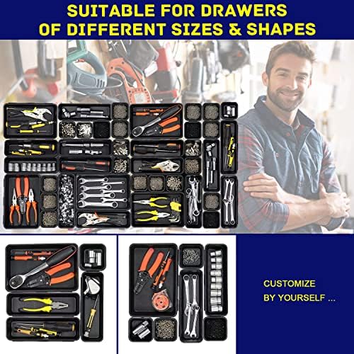 Tool Box Organizer, Tool Drawer Organizer Tray Divider, Toolbox Organization, Garage Tool Organizers and Storage, Tool Box Accessories for Rolling Tool Chest Cabinet (47PCS)