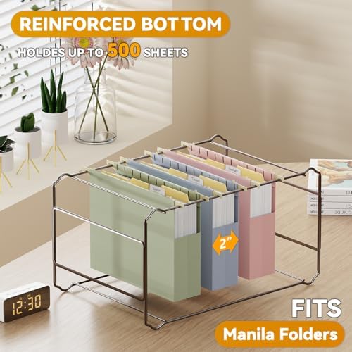 Letter Size Hanging File Folders Extra Capacity,2" Expandable Plastic Hanging File Organizer for Filing Cabinet Office Home,12 Pack Sturdy Pastel Heavy Duty Hang Folder with Tabs,for File Box