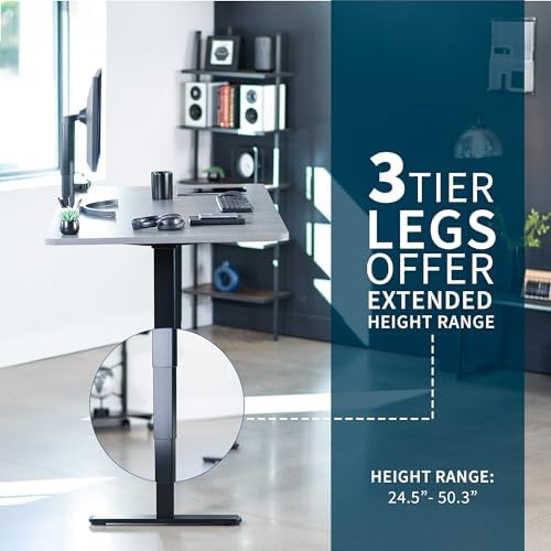 VIVO Dark Gray 71 x 36 in Standing Desk, DESK-KIT-2B7G-36