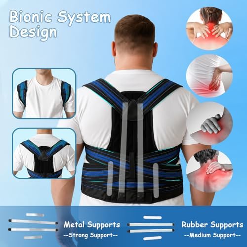 Plus Size Posture Corrector for Women & Men, Adjustable Back Brace, 3XL
