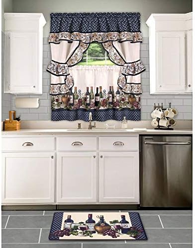 PowerSellerUSA Printed Anti Fatigue Mat, Non Slip Printed Textured Comfort Standing Floor Mats for Living, Dining Room, Bedroom, Kitchen, Office, Work (18x30 in., Wine & Grapes)