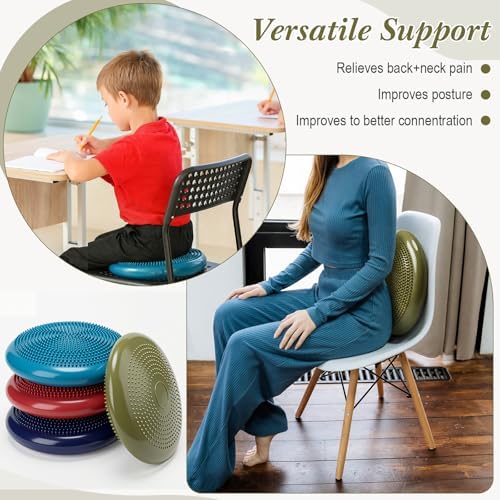 Libima 4 Pcs Wiggle Seat for Kids Inflated Wobble Cushion