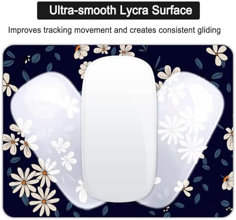 Small Mouse Pad, Mini Mouse Pad 6 X 8 Inch with Non-Slip Rubber Base for Keyboard Tray Laptops Wireless Mouse Home Office Travel, Washable & Portable (Daisy)