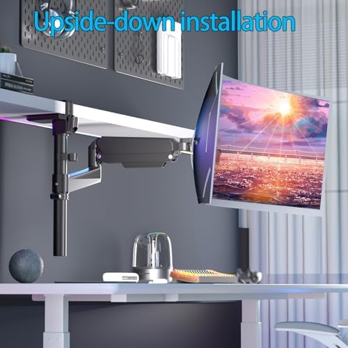 Single Monitor Mount for 17-60 inch, Hold 44 lbs, Adjustable Pole