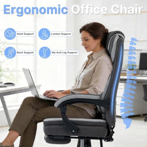 Massage Office Chair with Heat Reclining High Back Desk Chair