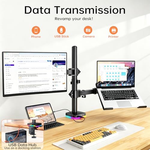Afaloona RGB Monitor & Laptop Stand with USB Hub, Charging & Data Transfer