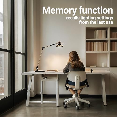 OTUS Tall LED Architect Desk Lamp for Home Office, Gesture Control, Brass