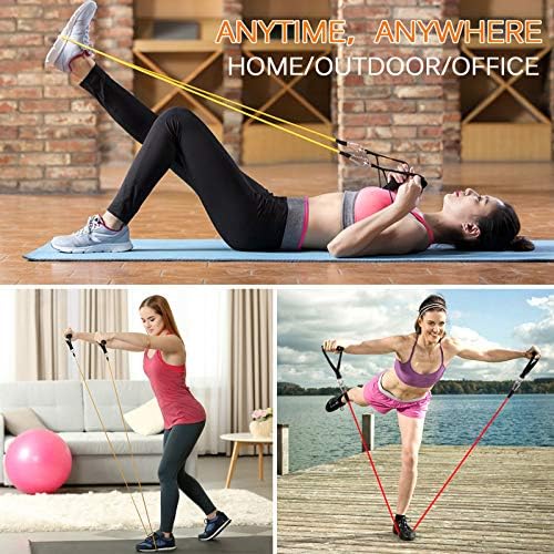 Resistance Bands Set, Workout Bands with Handles, 5 Levels