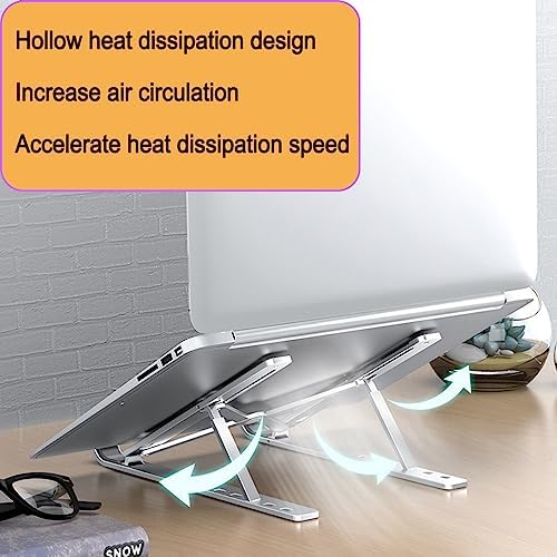 KLAQQED Portable Aluminum Laptop & Phone Stand, Adjustable, Foldable, Ergonomic, for MacBook, iPad, Tablets & Smartphones, Office Desk Accessories