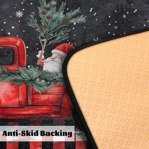 Kitchen Mats, Santa Claus Truck Kitchen Rugs, Cushioned Anti Fatigue Kitchen Mats, Non-Slip Standing Desk Mat, Absorbent Kitchen Rug for Floor, Kitchen, Office, Sink, 20"×39"