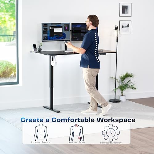 VIVO Black 63 x 32 in Standing Desk, DESK-KIT-1B1B