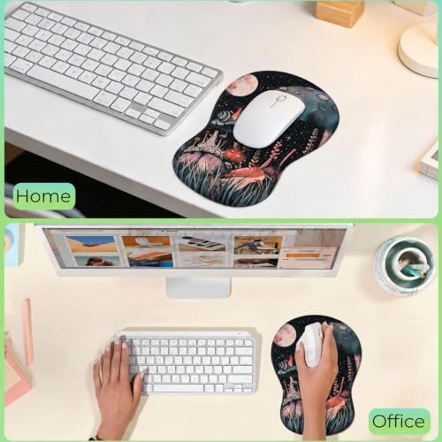 Mouse Pad with Wrist Rest Ergonomic Memory Foam Support, Non-Slip Rubber Base, Comfortable Typing Cushion for Home Office Computer Laptop, Snail