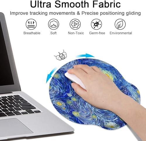 Britimes Ergonomic Mouse Pad Set with Wrist Rest, Abstract Night Sky