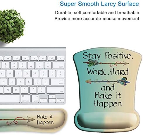 ITNRSIIET Mouse Pad Wrist Support Keyboard Wrist Rest Pad Ergonomic Mousepad Non-Slip Memory Foam Keyboard Pad Easy Typing Pain Relief Perfect for PC Laptop Gaming Office, Inspirational Quote