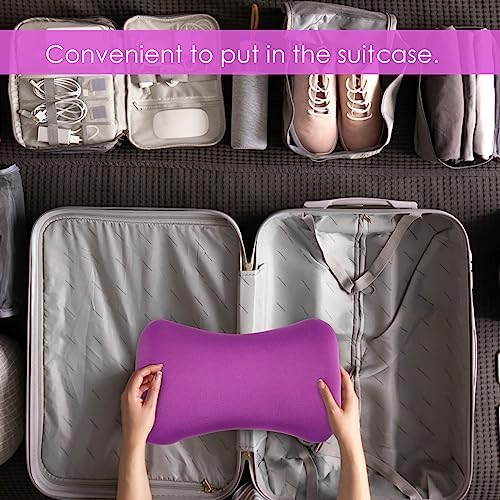 Thyle 2 Pcs Bead Neck Pillow 15 x 8 Inch Bone Shape Pillow, Black, Violet