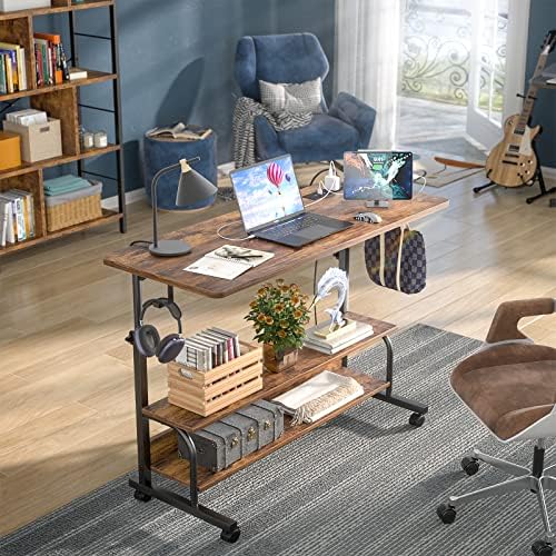 Armocity 39" Rolling Standing Desk with Charging Station for Couch Bed