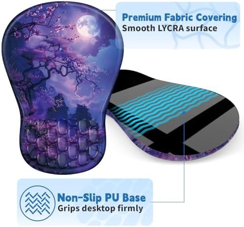 YIWEI Ergonomic Mouse Pad with Wrist Rest for Carpal Tunnel Pain Relief