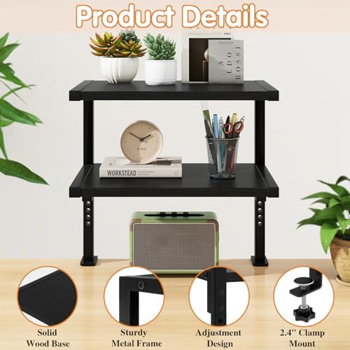 IBUYKE Clamp on Desk Organizer Shelf,Desk Extender Shelves UTMZ007B