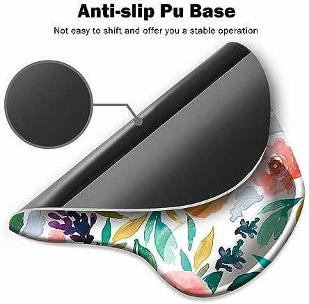 DOOKE Ergonomic Mouse Pad with Wrist Support and Coaster,Mouse Pads with Non-Slip PU Base for Home Office Working Studying Easy Typing & Pain Relief Pretty Floral