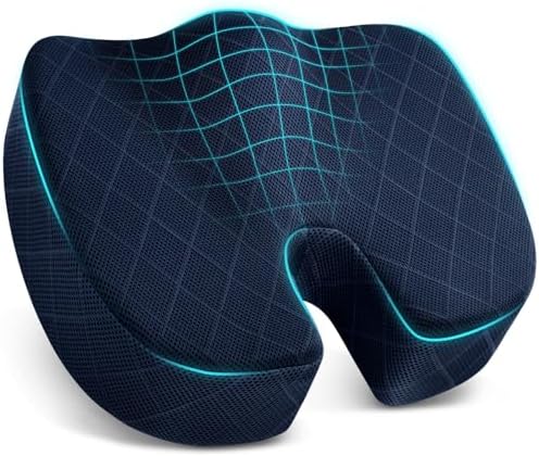 TushGuard Seat Cushion, Memory Foam Office Chair Cushion - Blue, XXX-Large