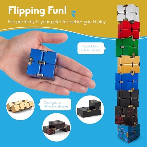 PILPOC theFube Infinity Cube Relieve Stress and Anxiety (Blue Pink)
