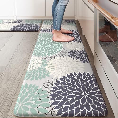 KIMODE Anti Fatigue Kitchen Mats for Floor Cushioned Kitchen Rugs Sets of 2