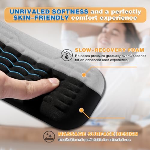 UnivoColors Ergonomic Mouse Wrist Rest,Latest 3.0 Wave Curve Design,High-Resilience Memory Foam Non-Slip Base,Reduces Wrist Fatigue,Ideal for Office Gaming & Long Hours of Use(Grey)