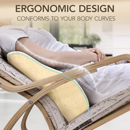 Lumbar Support Pillow for Recliner,Large Memory Foam Back Support Cushion for Sofa & Gaming Chair, Ergonomic Backrest Pillow for Elderly, Comfortable Couch Cushion with Machine Washable Cover,Beige