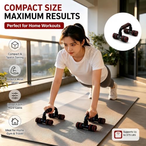 Push Up Bar,Portable Push up Handles for Floor,Strength Training Equipment with Non-Slip Ergonomic Grip,Sturdy Structure,Home Gym Equipment for Men Women Workout