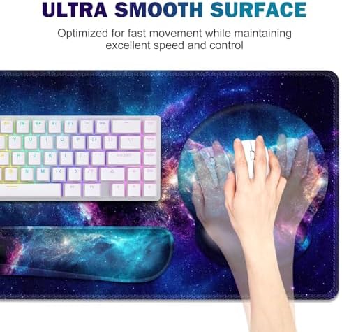 Mouse Pad, 4in1 Mousepad + Keyboard Wrist Rest+Mouse Wrist Rest+Coaster Set