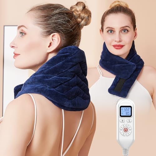 CAMECO Electric Neck Heating Pad for Pain Relief, 86℉-158℉ & 30S Heating Heated Neck Wrap Warmer for Soreness Stiffness, Super Soft Heated Scarf, Neck Heat Pad, Auto Shut-Off Timer, Gifts for Women