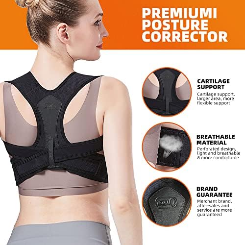 Posture Corrector for Women and Men Adjustable Upper Back Brace Breathable Back Posture Corrector for Clavicle Support and Providing Pain Relief from Neck, Shoulder, and Upper Back
