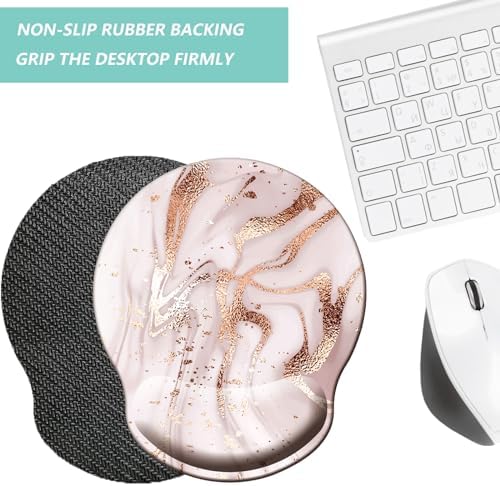 Mouse Pad with Wrist Support, Ergonomic Mouse Pad with Memory Foam Wrist Rest Cushion, Non-Slip Rubber Base Gaming Mice Pad for Home Office Computer Laptop, Beach