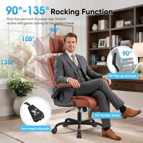 Sytas 400lbs Big and Tall Office Chair with Adjustable Headrest