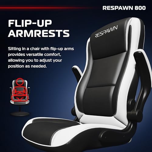 RESPAWN 800 Console Rocker Gaming Chair, Swivel Seat with Lumbar Support
