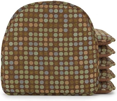 Klear Vu Raindrop The Gripper Non Slip Chair Cushions, Soft & Comfortable Seat Pad, Sitting Pillow for Kitchen, Dining or Office, 6 Count (Pack of 1), Brown Dotty