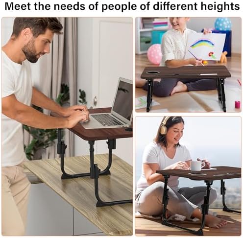 Lap Desk for Bed Adjustable Height with USB Port 23.6" x15.7" Desktop