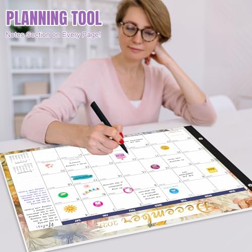 Large Desk Calendar 2027-2028,Jan 2027-Jun 2028,Gannyfer 18-Month Calendar