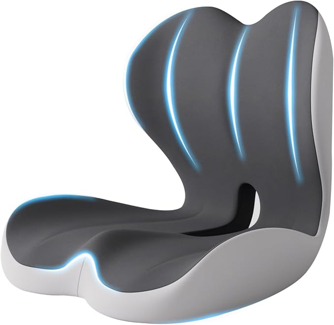 Lumbar Support Cushion for Office Chair, Ergonomic Memory Foam Back Support Pillow for Car Seat, Height-Extended Lower Back Cushion with Breathable Cover, Pain Relief for Office, Driving, Wheelchair