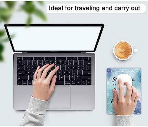 Small Mouse Pad, Mini Mouse Pad 6 X 8 Inch with Non-Slip Rubber Base for Keyboard Tray Laptops Wireless Mouse Home Office Travel, Washable & Portable (Work Hard)