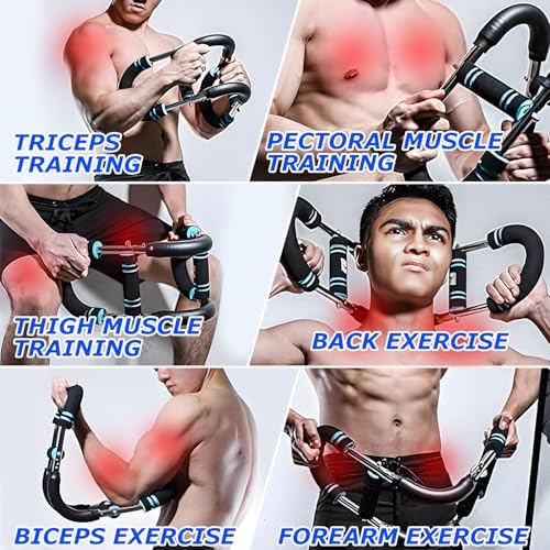 Twister Arm Trainer, 60-100lb Adjustable Chest Workout Equipment, Portable Power Twister Bar, Detachable Design, Arm Trainer for Men, Chest Trainer for Men, Shoulder Muscle Training, Fitness Anywhere
